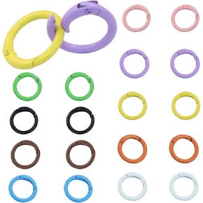 Zorfeter 40PCS Round Spring O Rings, Trigger Spring Snap Clip Keyring Buckle Hooks, DIY Accessories for Keychains/Bag/Purse/Handbag