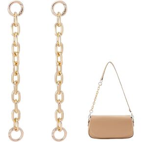 UNICRAFTALE 2Pcs 8.26 Inch/21cm Bag Extender Chain Platinum Handbag Strap Extender Bag Strap Extender Metal Cable Chain Purse Strap Extenders Bag Strap Replacement with Clasps for Bag Crafts Making
