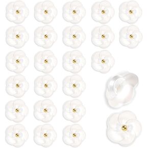 30 PCS Flower Buttons for Sewing White Buttons for Clothes Craft Gum Fasteners Pearl Flower Button for Jewelry Making Bulk DIY Bracelet Hair Clip Coat Shirt, 11mm