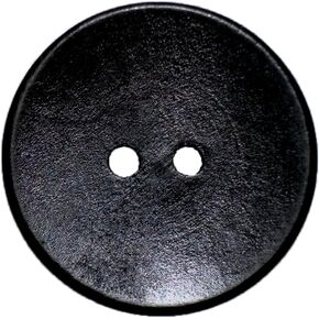 50 Pcs Classic Wooden Buttons, 1-Inch (25mm) Diameter - Black,Convex,2 Holes,for Sewing Projects