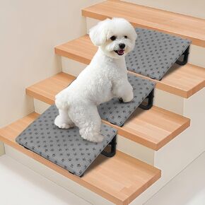 Dog Ramp for Stairs, Non-Slip Dog Stairs, Low-Angled Pet Ramps for Small Dogs and Cats, Medium Dogs, Step and Stair Assist for Injured and Older Pets, 3 Pack