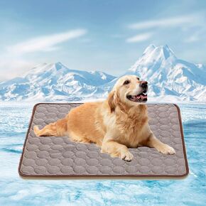 Breeze Buddy Cooling Mat, BreezeBuddy Mat for Dogs, BrezzeBuddy Non-Slip Heatrelief Pad, Washable, Dog-Friendly Pads in Summer for Indoor/Outdoor (Brown, L)