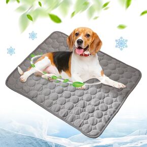 Dog Cooling Mat, 2025 New Pet Coolings Pad for Dogs and Cats, Portable Dog Cool Bed, Washable Sleeping Mat for Home and Outdoor, Keep Cooling for Pets (Grey, M: 24" L x 20" W)