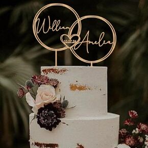 Wedding Cake Toppers, Wedding Cake Toppers Bride and Groom, Custom Cake Topper, Customize Your Own Anniversary Mr and Mrs Cake Topper,Rustic cake topper,Date wedding Cake topper.Wooden Cake topper
