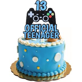 13th Video Game Birthday Cake Topper 13th Birthday Decorations for Boys, Official Teenager CakeTopper, Gamepad Cake Topper for Party, Video Game Cakes Topper