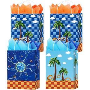 Zliisang 15PCS Blue Party Favor Bags Golden Rings Goodie Gift Bags for Kids Birthday Party Decorations Gift Supplies