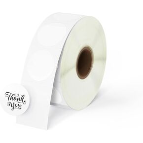 BETCKEY 1 Inch Circle Thermal Sticker Labels, Compatible with Zebra & More Label Printer, Perforated [1 Rolls, 1380 Round Labels]