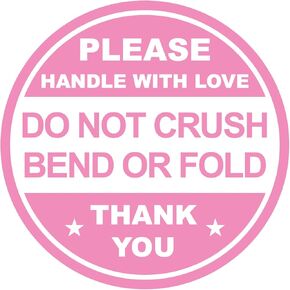 2 inch 150pcs Cute Pink Round Do not Crush Bend or Fold Envelopes Sticker,Shipping Labels