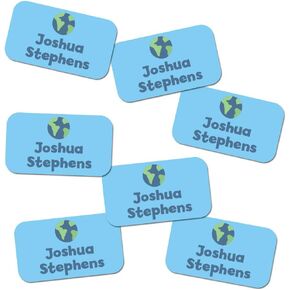 Label Daddy, Personalized Stickers Labels for Boys, Water Proof Labels for School, Suitable Tag Kids Items for Camping Trips and More, Extra Small Labels, Bear Design, 75 Ct
