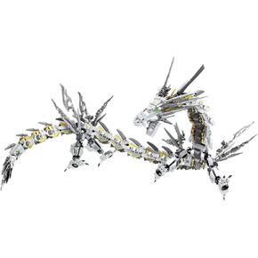 HONLANCH Dragon Series White Mechanical Hurricane Dragon Building Blocks Set (1485Pieces)-Toys Gifts for Kid and Adult