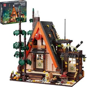 Wood Cabin Building Blocks Set with LED Lights,1800 PCS Wooden Forest House BuildingToys,STEM Treehouse Construction Model,Birthday Gift for Adults Teens Boys Girls Age 8-12