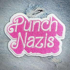 Punch Nazis Patch Anticapitalist Political Embroidered Patches Leftist Democrat Protest Sew On/Iron On Embroidery Patch for Jackets, Backpack, Hat, Uniform DIY Patches Gifts for Her Him 3 Inches