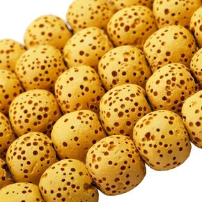 SUNYIK Colorful Lava Rock Essential Oil Diffuser Stone Loose Bead for Jewelry Making 8mm Round 14"