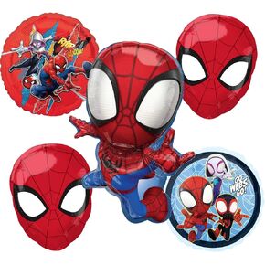 Spidey and His Amazing Friends Birthday Party Supplies 5pc Balloon Bouquet Decorations