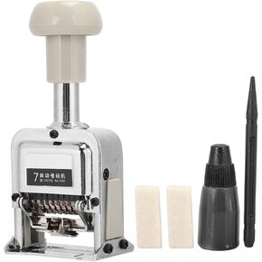 Numbering Stamp Automatic Hine Numerator Hine, 7 Digits,Stamps P with Fine Workmanship and Accurancy Truction, Rint Kits,Numbering Hine Office Equipment School Plie, Genericwcvgb8h203