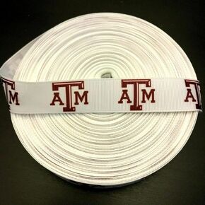 Grosgrain Ribbon Texas 7/8" Aggie Ribbon for Hair Bows Crafts Gifts and More (5 Yards)
