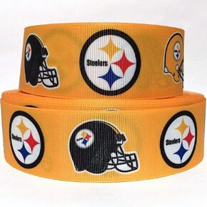 Grosgrain Ribbon 7/8" Wide Sports Football Games Gifts Printed Per Yard