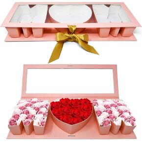 Empty Mom Flower Gift Box Mother's Day Floral Arrangement Letter Shaped Cardboard Fillable Box Chocolate Gifts Packaging for Mothers Valentine Birthday