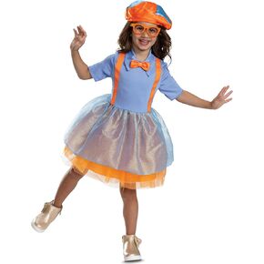 Disguise baby-girls Blippi Dress Costume for Toddlers, Official Blippi Toddler Costume With Dress Hat and Faux Glasses