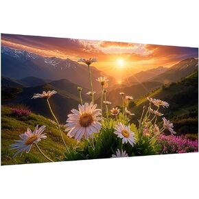 ATDMS Large Landscape Diamond Painting Kits 5D Mountain Diamond Art Painting Kits DIY Full Drill Sunset Diamond Painting Kits for Adults Gem Painting Kits for Home Wall Decor 27.5x15.7 Inch