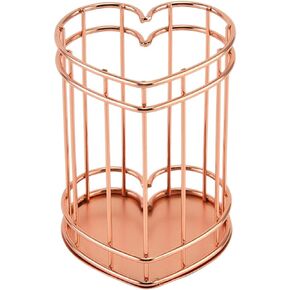 Iron Heart Pen Holder Make up Brush Holder Pencil Holder for Desk Wire Storage Basket Desk Organizers Cosmetics Bucket Metal Container for Pens Desktop Brush Holder Pen Holders