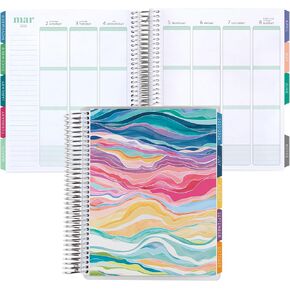 Erin Condren 18-Month Spiral Life Planner (Jul 2025 - Dec 2026), 7"x9" Weekly and Monthly Planner Calendar, 80 Lb. Text Weight Paper, Hexagon Covers, Hexagon Theme, Vertical Layout, Platinum Coil