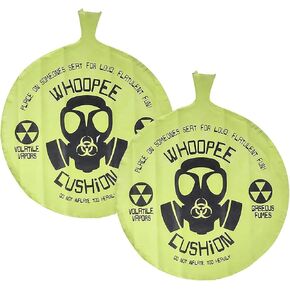 12" Mighty Whoopee Cushion – Gag Gift – Green - Fun Classic Fart Pillow - Prank Sounds - Fart Whoopee – (Pack of 2).