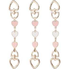 EXCEART 2pcs Pink Heart Shape Alloy Bag Chain Purse Strap Extender Replacement Cute Bag Charms for DIY Handbags Purse Making Supplies