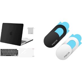MOSISO Compatible with MacBook Pro 14 inch Case 2021 2022 Release A2442 M1 Pro/Max with Liquid Retina XDR Display Touch ID, Webcam Cover Slide 2 Pack&Keyboard Skin&Screen Protector&Storage Bag, Black