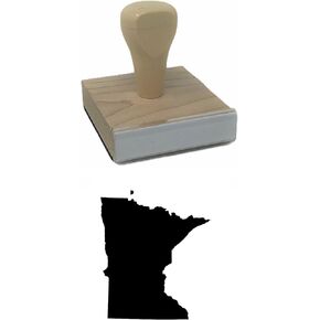 Infusion Minnesota State Rubber Stamp, 2 X 2'' Wood Stamp
