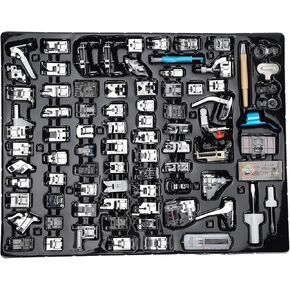 Machine Accessories,82Pcs Multifunctional Household Sewing Machine Presser Foot Set Wear Resistant Stainless Steel Accessories for Sewing Crafts