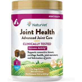 NaturVet Joint Health Level 3 Dog Soft Chew, 15.2 oz., Count of 180, 180 CT