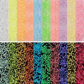 5000pcs 3mm Glass Seed Beads Glow in The Dark Beads Spacer Beads Luminous Seed Beads 10 Colors Glass Beads Round Seed Beads Small Craft Beads for DIY Bracelet Necklaces Craft Jewelry Making Supplies