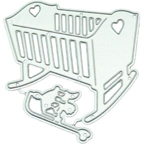 Baby Carriage Die Cut for Card Making, Baby Carriage Metal Cutting Dies Congratulations Die Cuts Birthday Embossing Stencils Template for DIY Scrap-Booking Decor Wedding Birthday Blessing Card