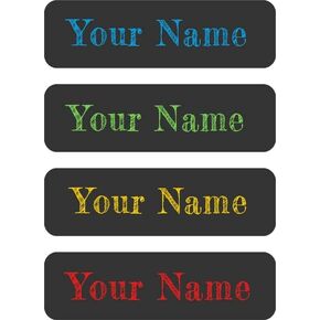 64 Custom Waterproof Name Labels, Dishwasher Safe Personalized Chalkboard Boy Name Stickers for Daycare, School, Camp, Travel, Baby Bottles, Clothes, Lunch Boxes and Cups, School Supplies