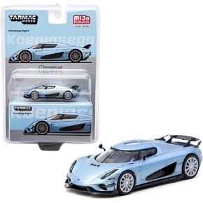Diecast Model Car Compatible with Tarmac Works 1:64 Koenigsegg Regera Light Blue Metallic Limited Edition T64G-TL017-LB