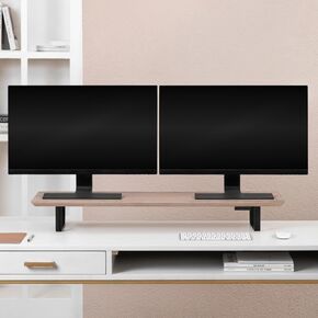 Anji Mountain Monitor Stand - Desktop Organizer & Laptop Riser, Ergonomic Monitor Riser, Space-Saving Monitor Stand for Desk, Durable Construction, Easy Assembly, Ideal for Home & Office,Walnut