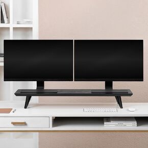 Anji Mountain Monitor Stand - Desktop Organizer & Laptop Riser, Ergonomic Monitor Riser, Space-Saving Monitor Stand for Desk, Durable Construction, Easy Assembly, Ideal for Home & Office,Walnut