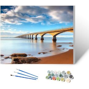 CEREJYPUZ Paint by Numbers Kit for Adults Sunset Lake Sleeping Bear Dunes Lake michigans 16x20 DIY Color by Numbers Acrylic Paint Framed Canvas Painting Kits for Beginner Students Teens
