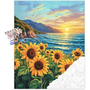 zouewit Pink Roses Paint by Numbers for Adults, Flowers in Glass Vase Paint by Number Kits, Window Landscape Wall Art, Floral Flower DIY Acrylic Painting, Home Wall Decor(16x20inch, No Frame)