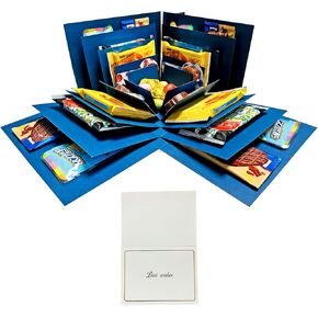 Hryan 5 Layer Gift Box, Multi Layered Explosion Photo DIY Box, Creative Surprise Picture Gift for Important Days and Holidays. (BLUE)