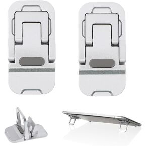 2 Pack Self-Adhesive Keyboards Risers Feet Silver Keyboard Riser Zinc Alloy Mini Foldable Laptop Stand Portable Keyboard Riser for Most Keyboards
