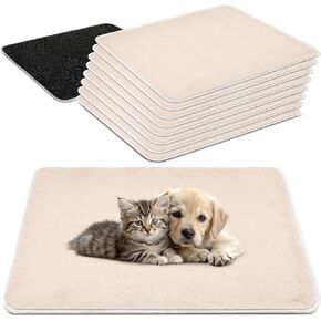 8 Pcs Pet Carrier Pad Travel Pet Reversible Dog Mat Cat Carrier Pad Replacement Liners for Travel Dog Bed, Absorbent Machine Washable Cashmere Double Sided Mat for Kennel Crate(17 x 11 Inch)