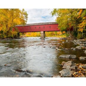 WUIVCTR DIY Paint by Numbers West Cornwall Covered Bridge Connecticut Canvas Painting Set with Acrylic Pigment Paintbrush for Adults Beginners Artwork Gift 16" x 20"