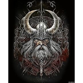 VNUIEHG Viking Warrior Paint by Numbers Kit Paint by Numbers DIY Acrylic Drawing Paintworks Artwork Adults Beginners 16x20 inch