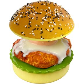 Sesame Cheese Hamburger Bread Slow Rising Squishies Toy,4 Layers Detachable Soft Simulation Food Chicken Burger Stress Relief Squeeze Toys Birthday Gift Decor for Kid