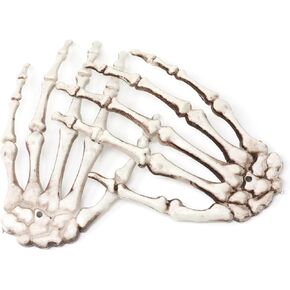 Honbay 1 Pair of Halloween Skeleton Hands Realistic Life Size Plastic Skeleton Hands for Halloween Props Decorations Horror Prank Cosplay Party Haunted House Terror Props Supplies (1 Right & 1 Left)
