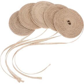 Burlap Ribbon, 5 Rolls 1/4 Inch 11Yards Natural Jute Ribbon Burlap Fabric Ribbons for Crafts Personalized Ribbon for DIY Crafts, Wreath, Party Decoration, Gift Wrapping, Christmas Tree, Home Decor