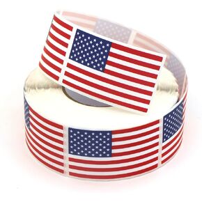 500 American Flag Stickers, 2" X 1.2" Waterproof Patriotic Stickers, USA Flag Design for Patriotic Decorative Party Supplies 4th of July Favors