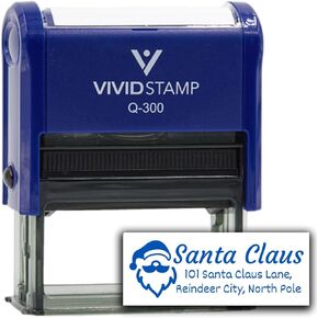 All Quality Santa Claus Return Address: 101 Santa Claus Lane, Reindeer BLVD, North Pole | Christmas Gift Stamp | Festive Season (Black Ink) - Q-300